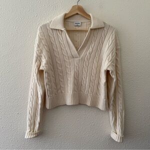 ❗️SOLD❗️Aritzia Sunday Best Lottie cropped merino wool blend cable knit sweater